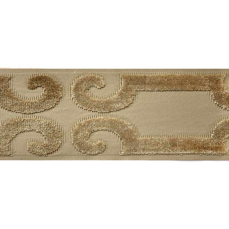 Decorative Chenille Trim Tape - 3 1/2" Width (25 Yard Roll) - BR-7523-16/36 Sable/Beige