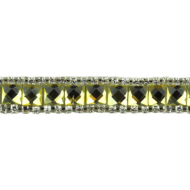 Iron-On Rhinestone Banding - 3/8" Width (5 Yard Roll) - BRSY-21-34 Yellow