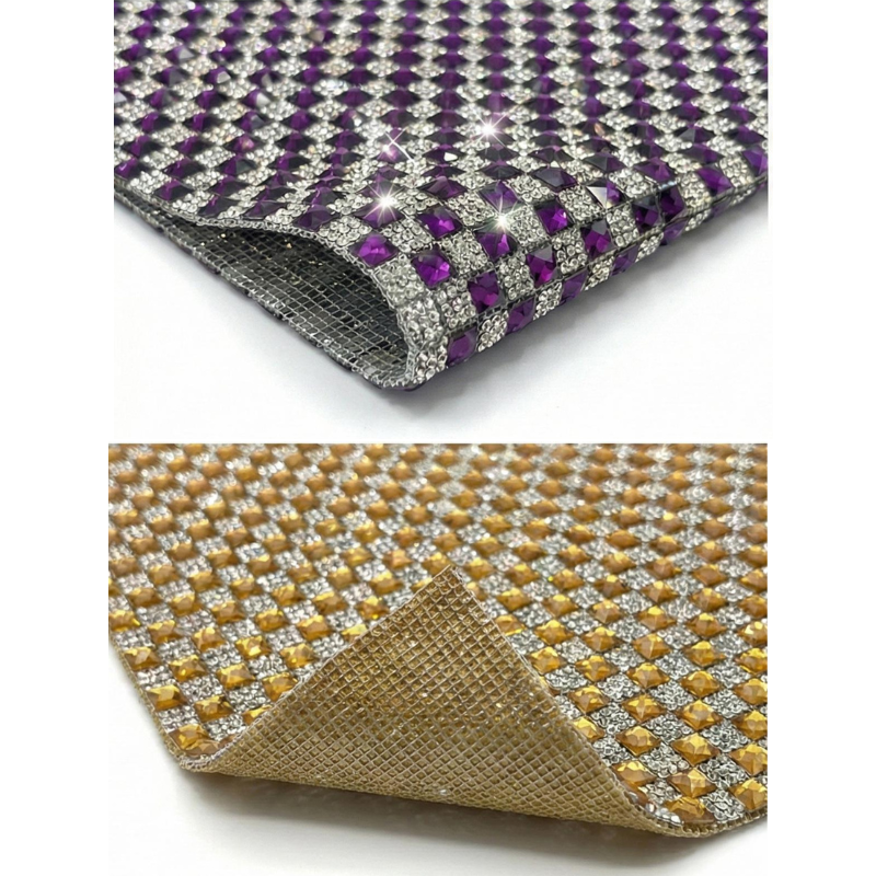 Belagio Enterprises Glass & Rhinestone Sheet – Gunmetal – 15 3/4" x 9 1/2" | Style BRST-13