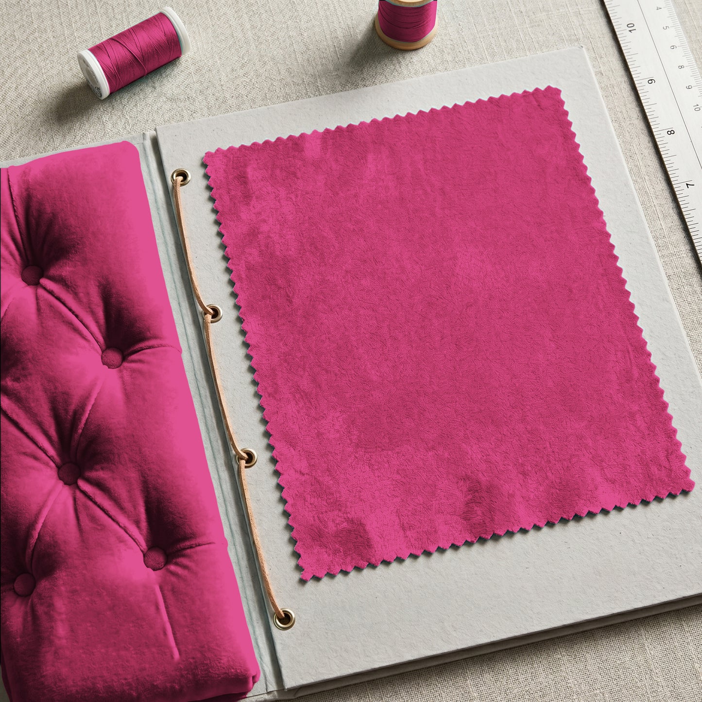"Mono" Suede Fabric (Fuchsia color)