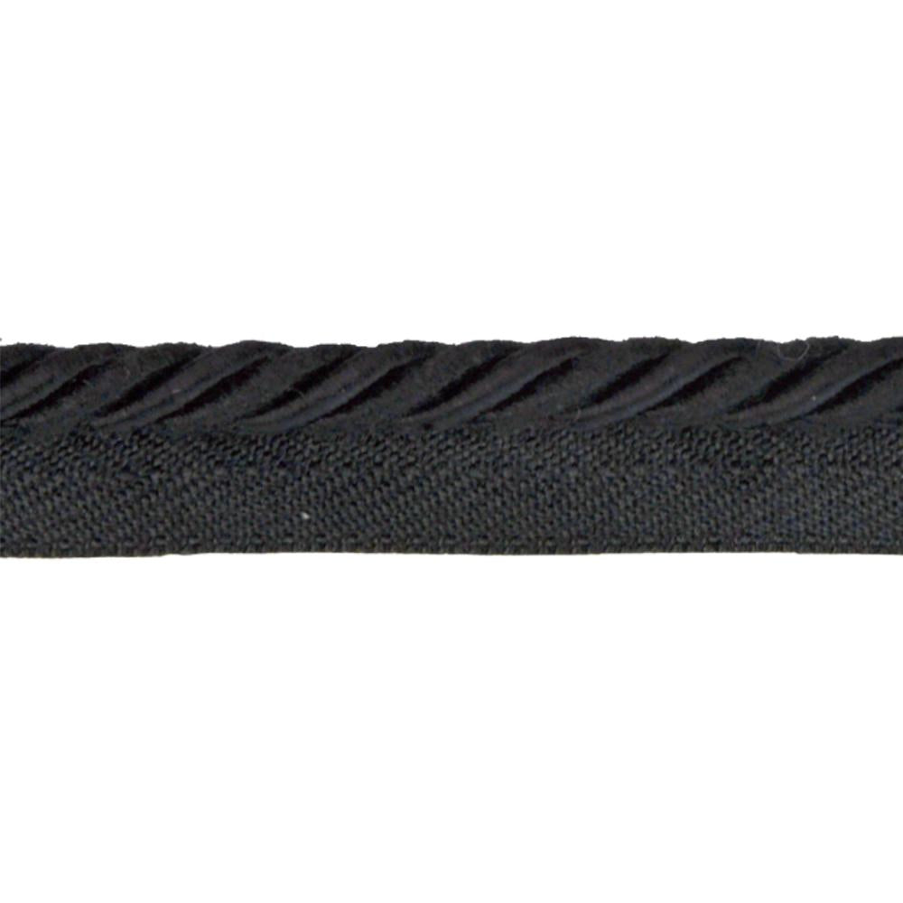 Colors Collection - 1/4" Cord with Lip (25 Yard Roll) - BC-10008-02 Black