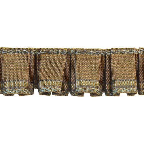 Mystique Collection - 1 3/4" width PLEATED TRIM (25 Yard Roll) - BF-1328-82/23 Taupe and Teal