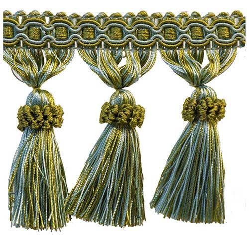 Milante Collection - 3 1/2" Tassel Fringe (25 Yard Roll) - BF-1478-03/14 Light Blue and Green