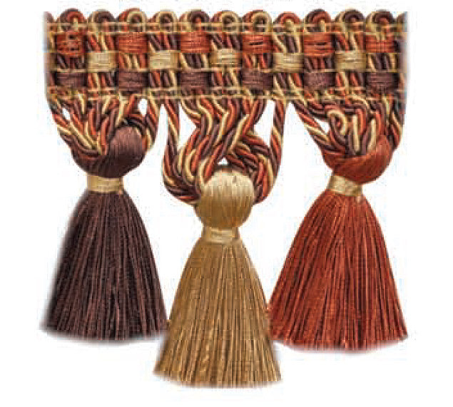 Milante Collection - 4" Tassel Fringe (25 Yard Roll) - BF-1479-06/18 Rust and Copper