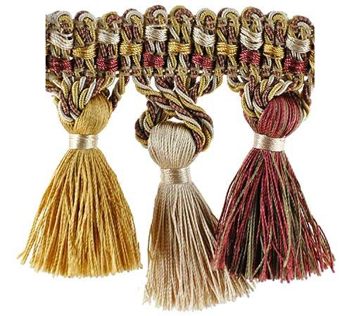 Milante Collection - 4" Tassel Fringe (25 Yard Roll) - BF-1479-10/18 Gold and Rust