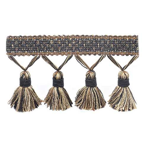 Mulberry Collection - 3 1/2" length TASSEL FRINGE (25 Yard Roll) - BF-4005-02/06 Black and Brown
