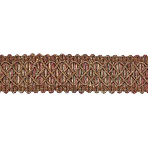 Paulette Collection - 1" width BRAID (25 Yard Roll) - BR-7006-88/06 Dark Brick and Brown