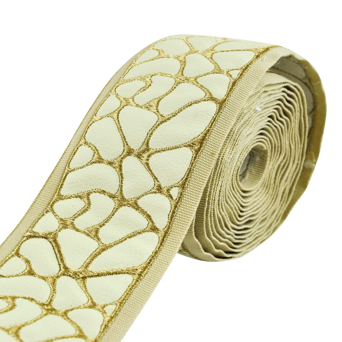 Faux Leather Decorative Trim Tape - 3" Width (23-30 Yard Roll) - BR-7528-27/11 Giraffe Print
