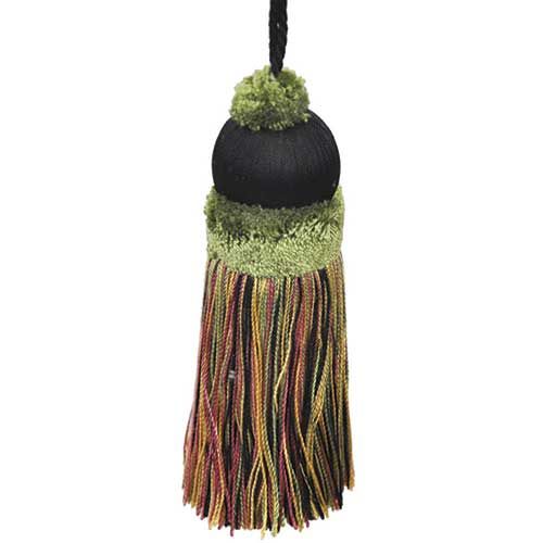 Fairville Collection – 4-inch Key Tassel – BT-5005-63-02 Moss Green and Black