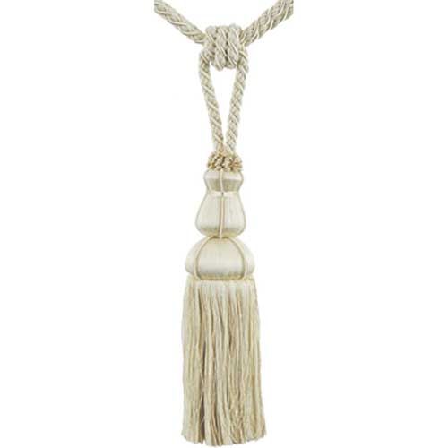 Colors Collection - 10" Length SINGLE TASSEL TIEBACK - BT-6008-24 Ivory