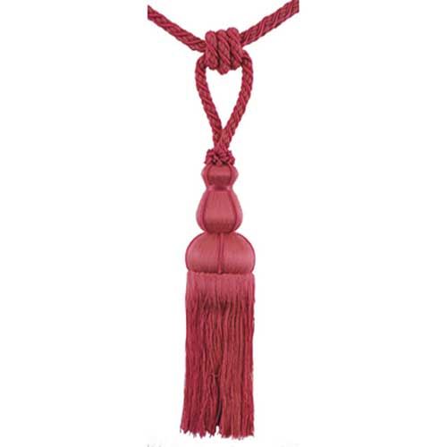 Colors Collection - 10" Length SINGLE TASSEL TIEBACK - BT-6008-88 Crimson