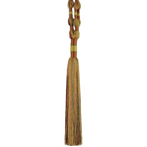 Belagio Enterprises Godiva Collection 12” Single Tassel Tieback - Sable and Rust | Style BT-6099