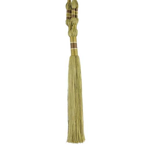 Belagio Enterprises Godiva Collection 12” Single Tassel Tieback - Moss Green and Mocha | Style BT-6099