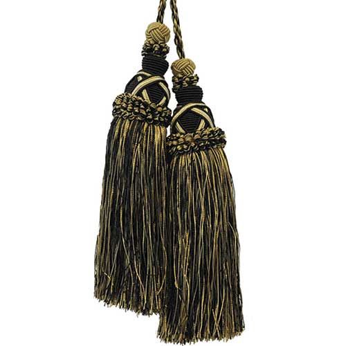 Milante Collection - 8 1/2" Length TASSEL CHAIR TIE - BT-623-02/38 Black and Toffee
