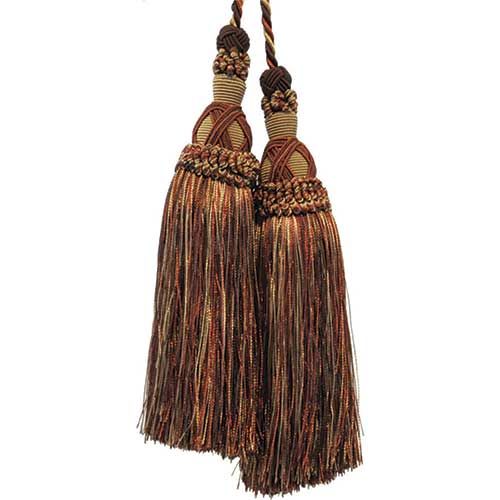 Milante Collection - 8 1/2" Length TASSEL CHAIR TIE - BT-623-06/18 Brown and Rust