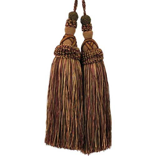 Milante Collection - 8 1/2" Length TASSEL CHAIR TIE - BT-623-17/38 Red Wine and Toffee