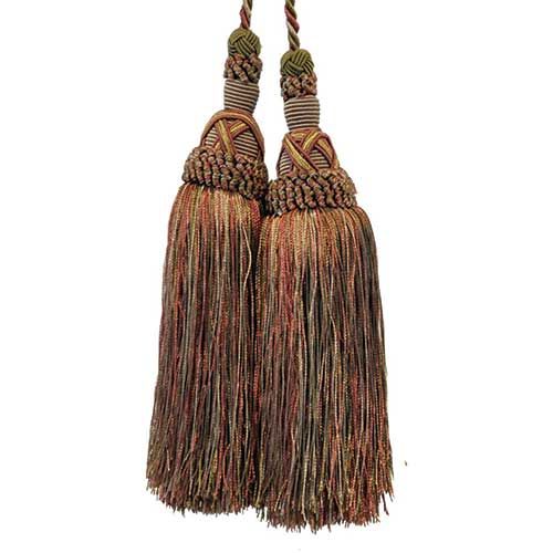 Milante Collection - 8 1/2" Length TASSEL CHAIR TIE - BT-623-18/16 Rust and Sable
