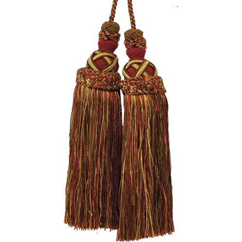 Milante Collection - 8 1/2" Length TASSEL CHAIR TIE - BT-623-22/10 Red and Gold