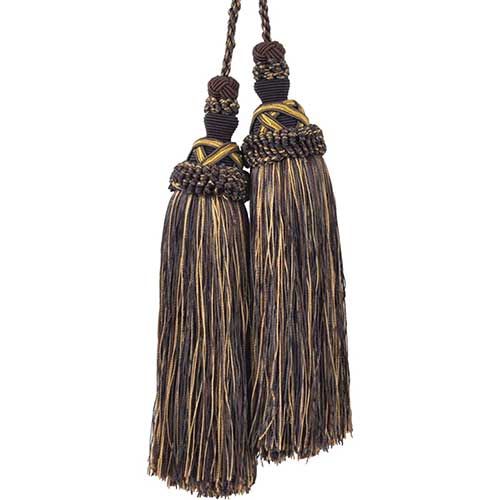 Milante Collection - 8 1/2" Length TASSEL CHAIR TIE - BT-623-26/61 Purple and Mocha