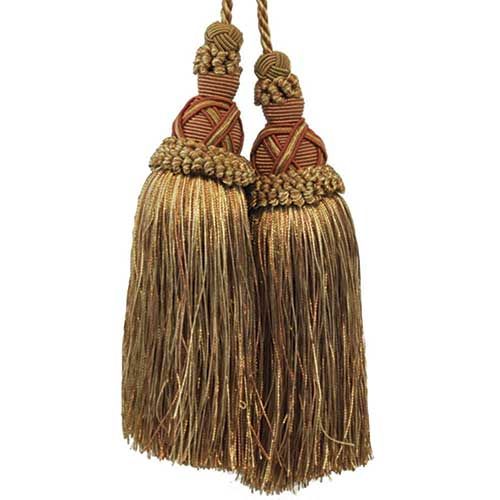 Milante Collection - 8 1/2" Length TASSEL CHAIR TIE - BT-623-61/18 Mocha and Rust