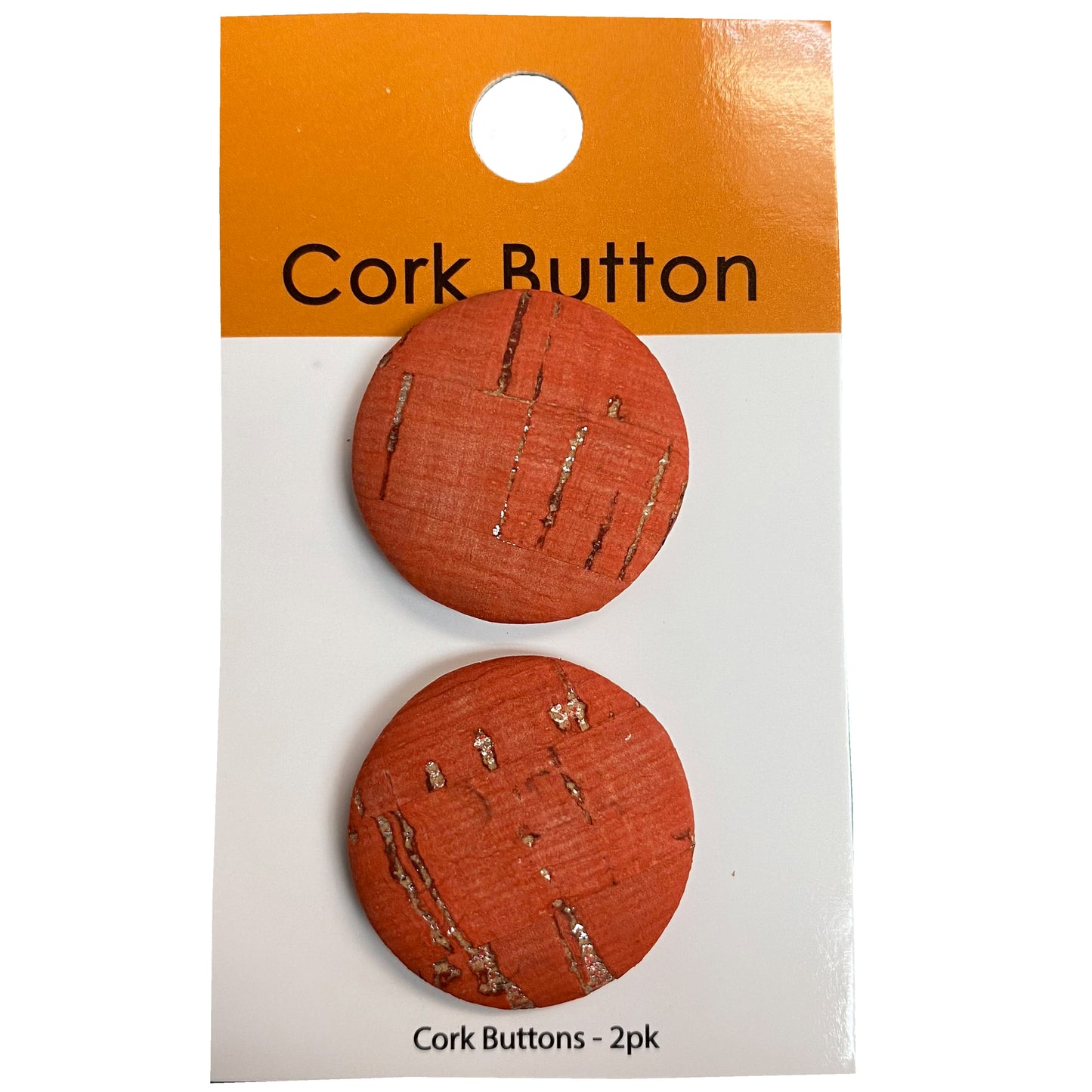 Cork Button (Red) - 1 Inch Small - BCB-98-22S (Two Piece Card)