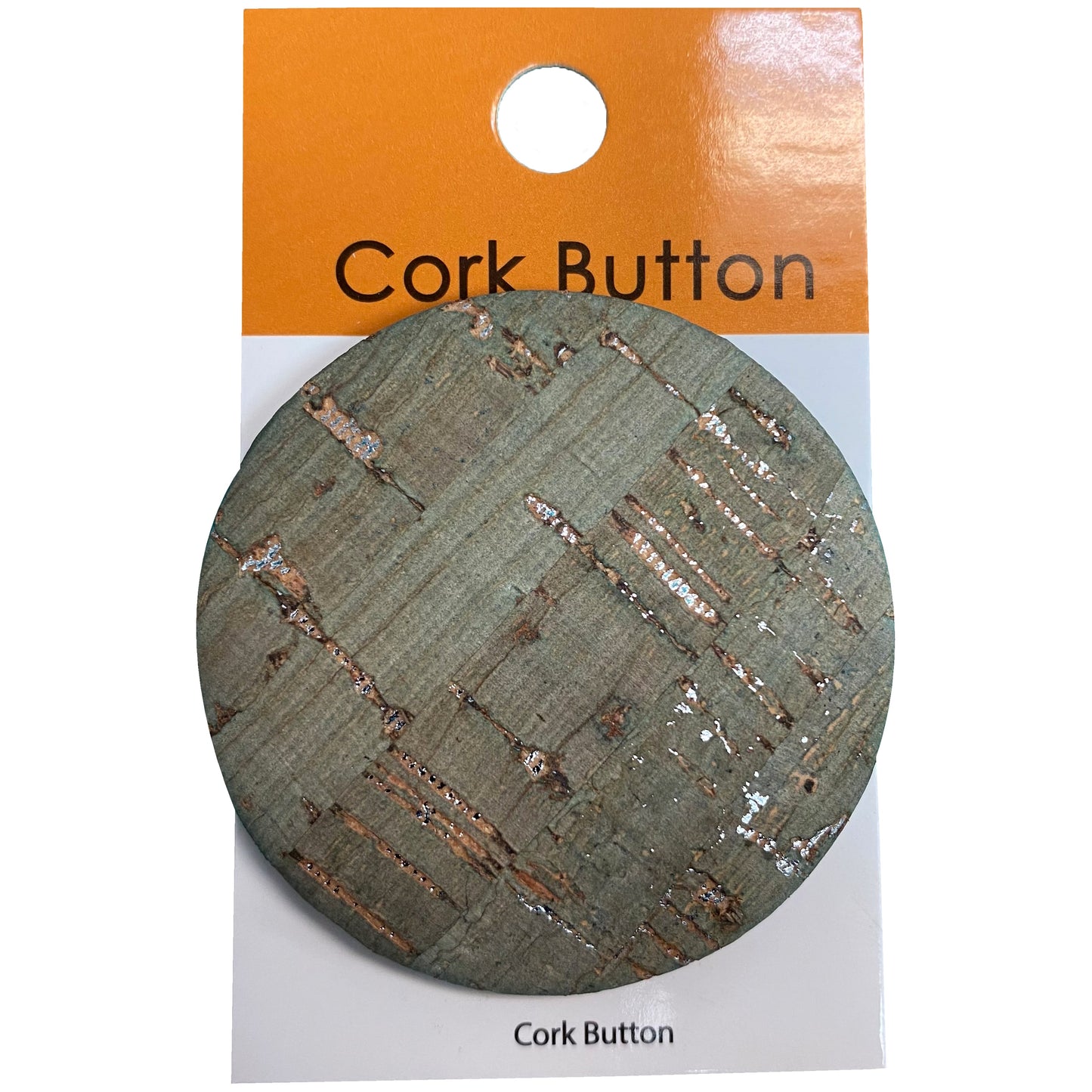 Cork Button (Green) - 2 Inch Large - BCB-98-36L (One Piece Card)