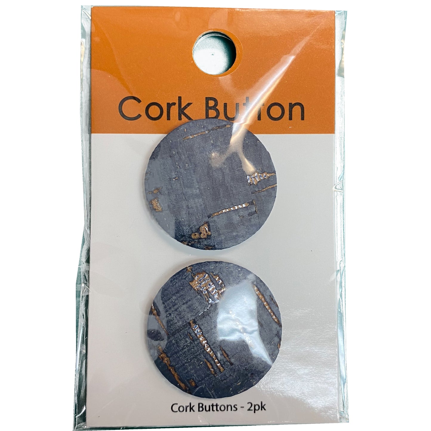 Cork Button (Blue) - 1 Inch Small - BCB-98-04S (Two Piece Card)
