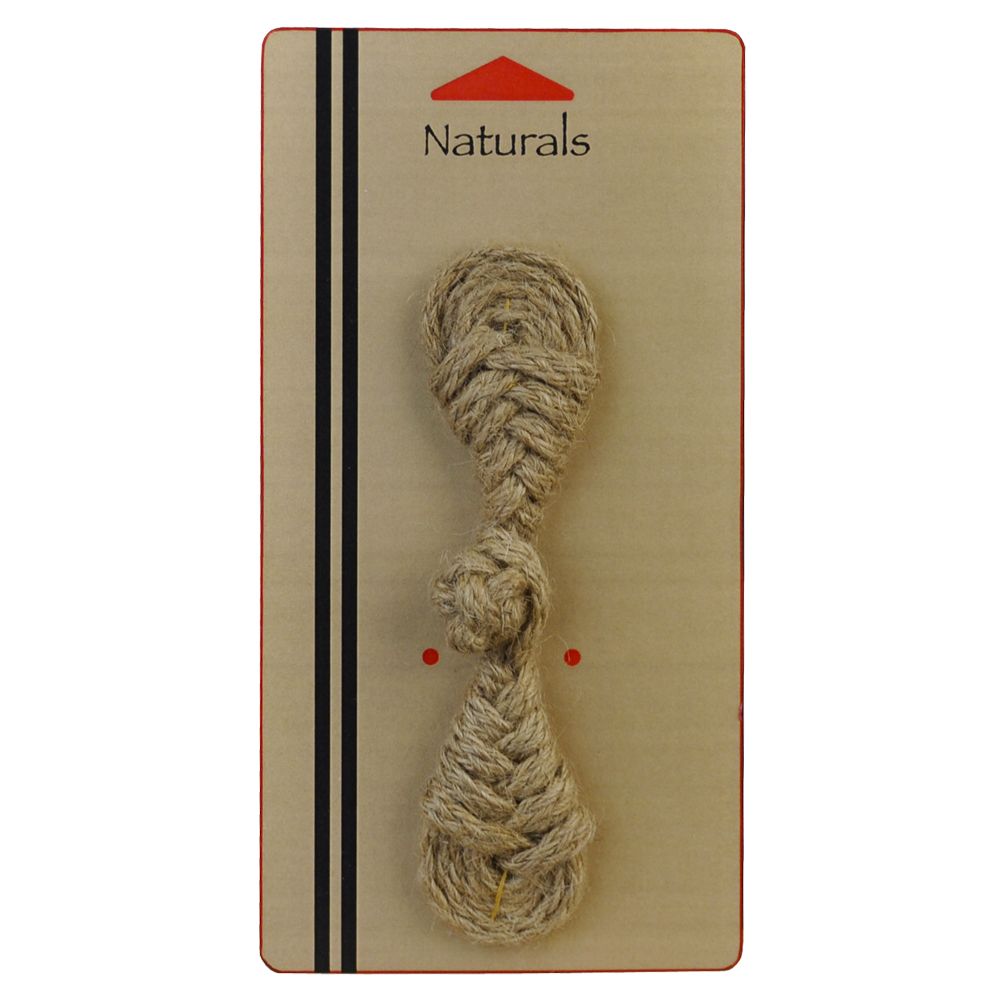 Belagio Enterprises - 5" x 1" Naturals Jute Frog Closure | Sewable Rustic Garment Closure.