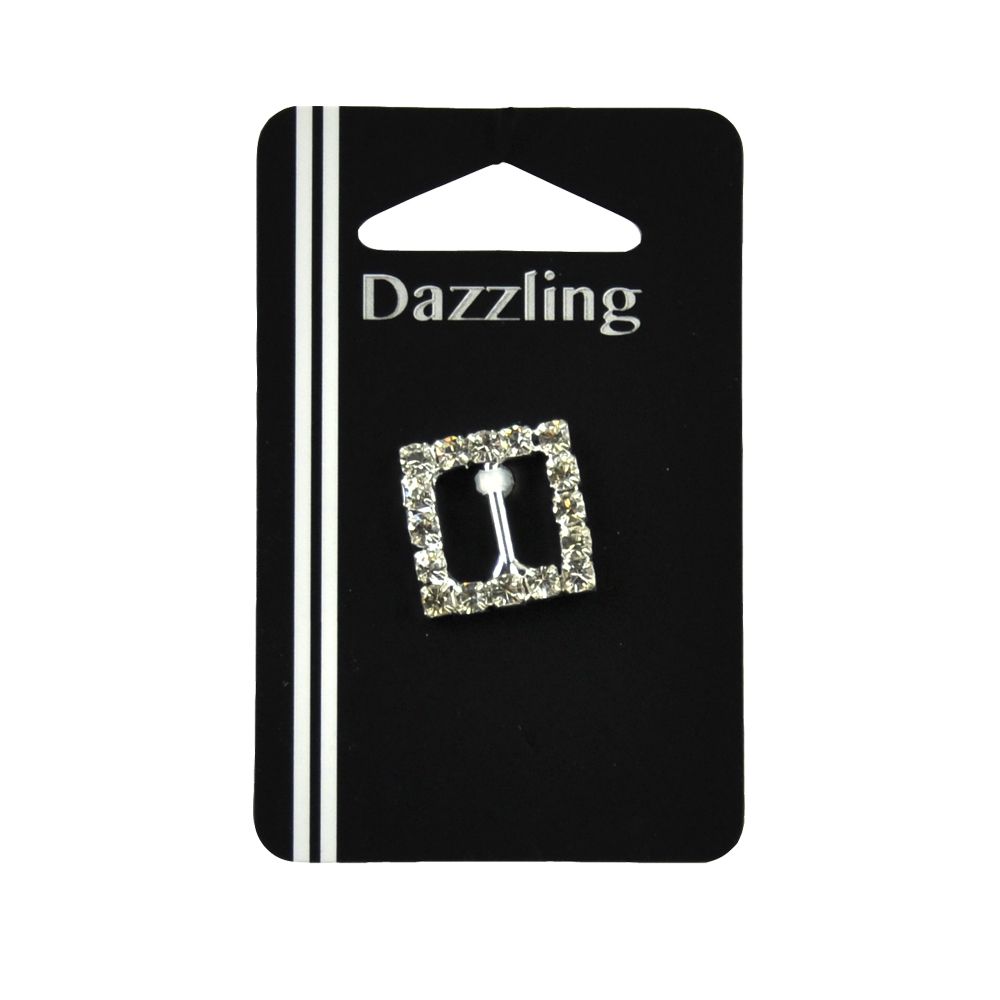 Belagio Enterprises - 5/8" x 5/8" Dazzling Rhinestone Buckle (6pcs Per Order) - BBR-105 Silver