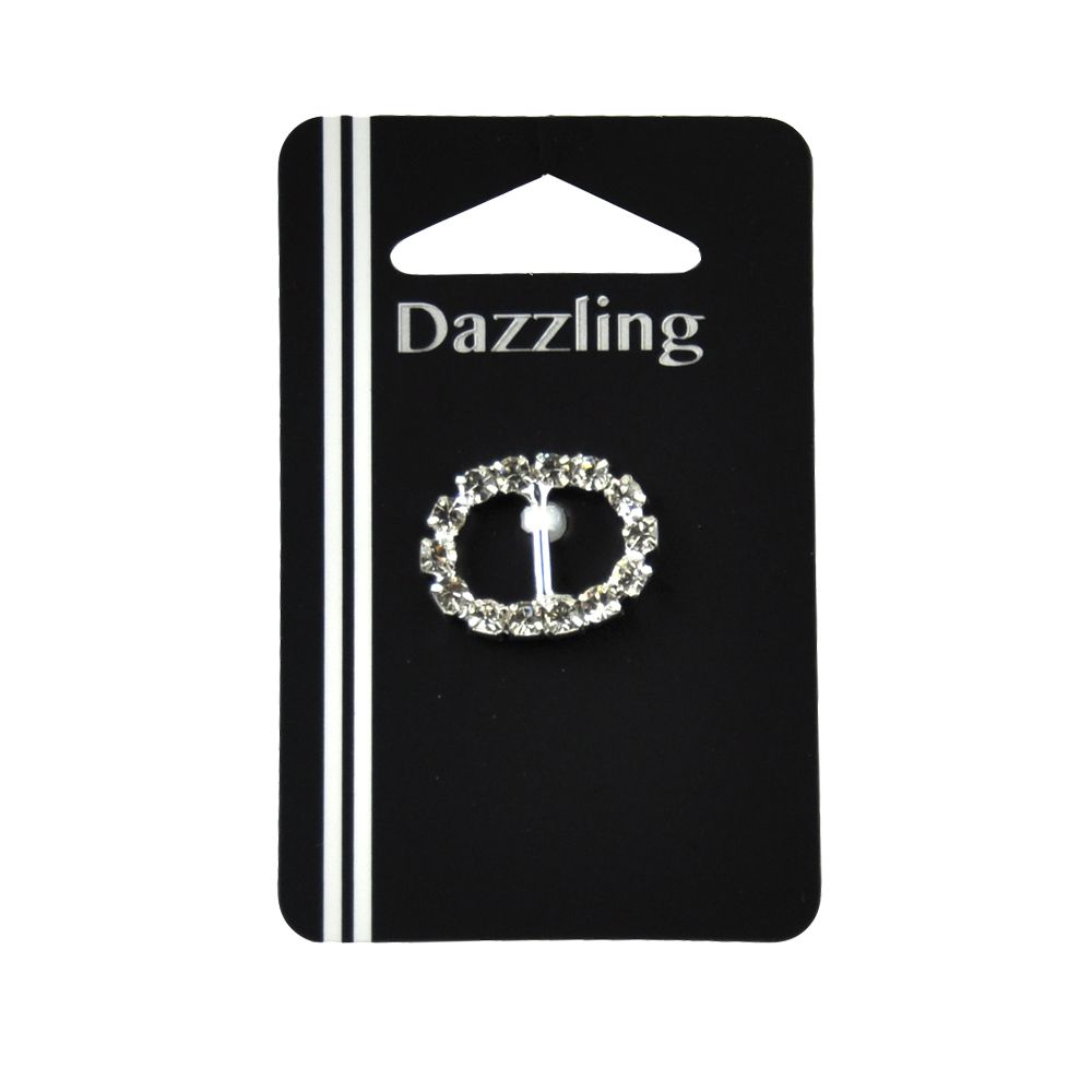 Belagio Enterprises - 3/4" x 5/8" Dazzling Rhinestone Buckle (6pcs Per Order) - BBR-101 Silver