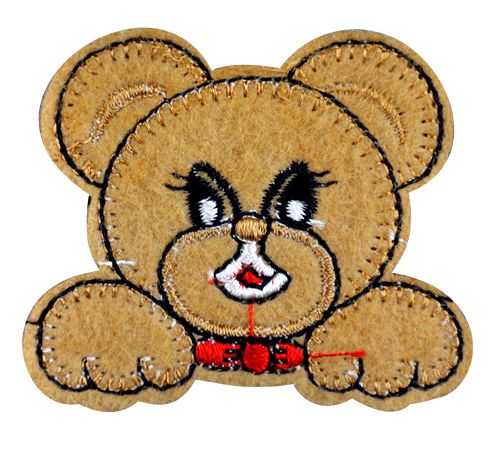 Assorted Applique Brown Teddy - 12pc Pack BM-5533