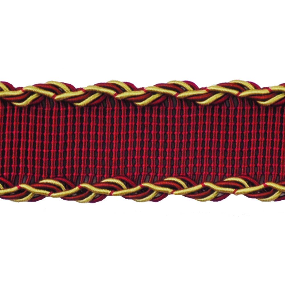 Mulberry Collection - 1 1/2" Width BRAID (25 Yard Roll) - BR-7066-17/61 Red and Mocha