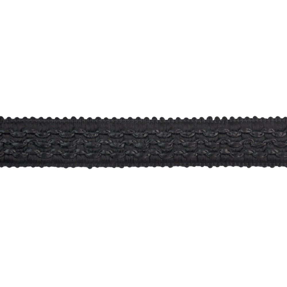 Faux Leather Woven Braid - 1" Width (10 Yard Roll) - BR-7180-02 Black