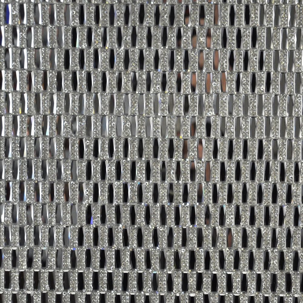 Glass and Rhinestone Sheet - 15 3/4" x 9 1/2" - BRST-12-49 Metal Grey