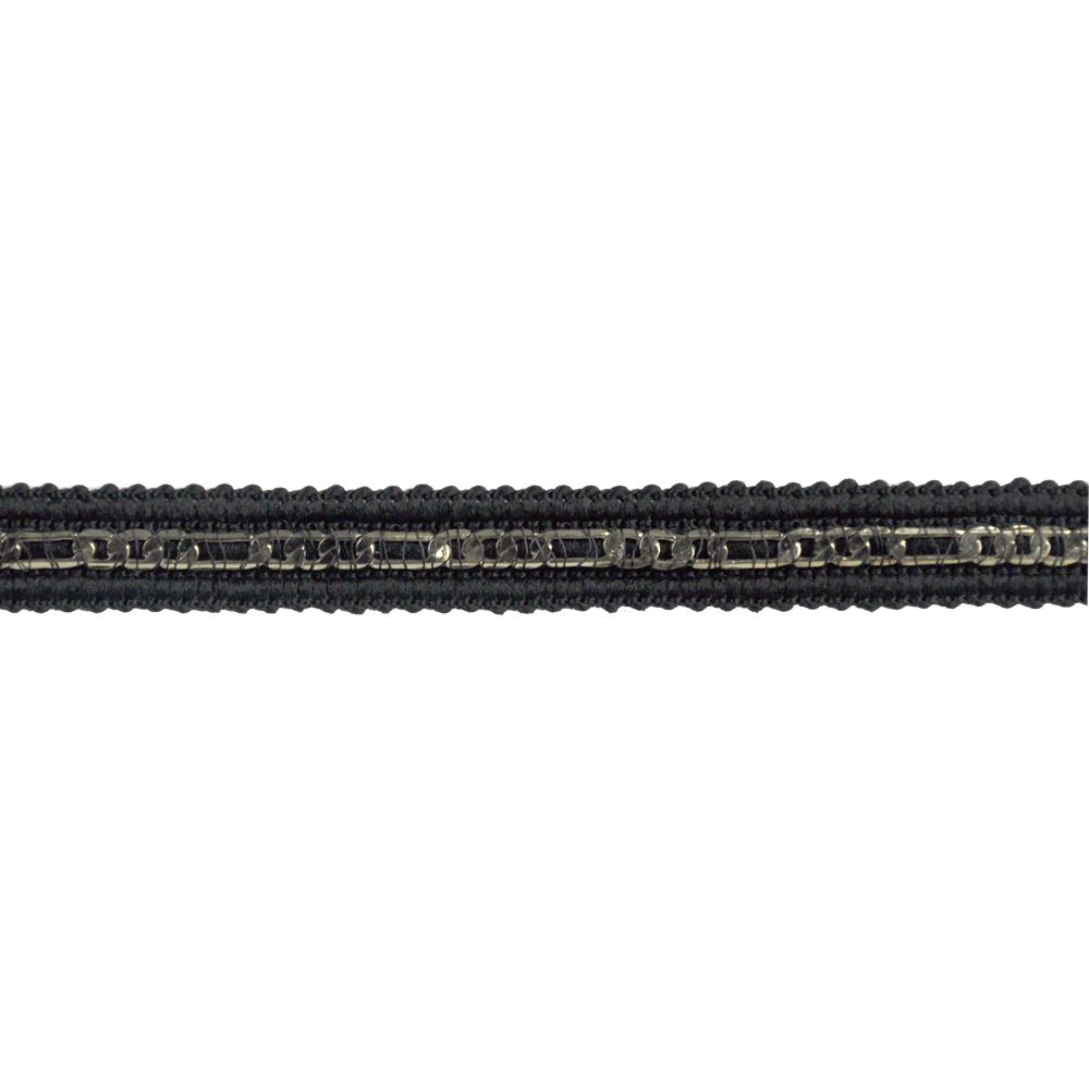 Metallic Chain Trim - 1/2" width (10 Yard Roll) - BTC-50 Black/Silver