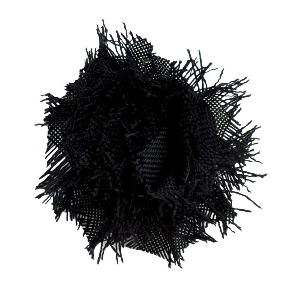 Belagio Enterprises - 4" Width Tattered Flower Clip-on Brooch (6pcs Per Order) - BU-300-02 Black