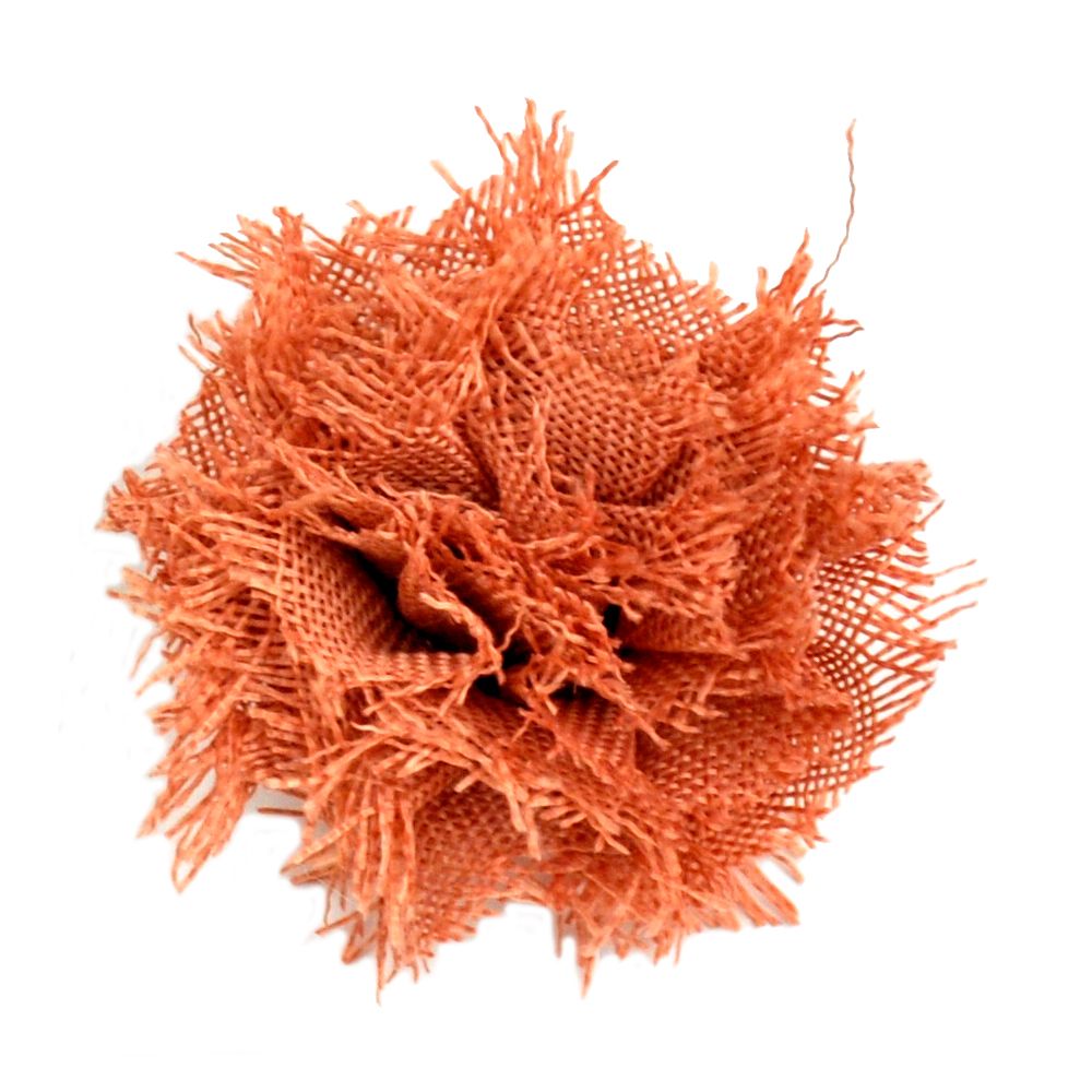 Belagio Enterprises - 4" Width Tattered Flower Clip-on Brooch (6pcs Per Order) BU-300-18 Peach