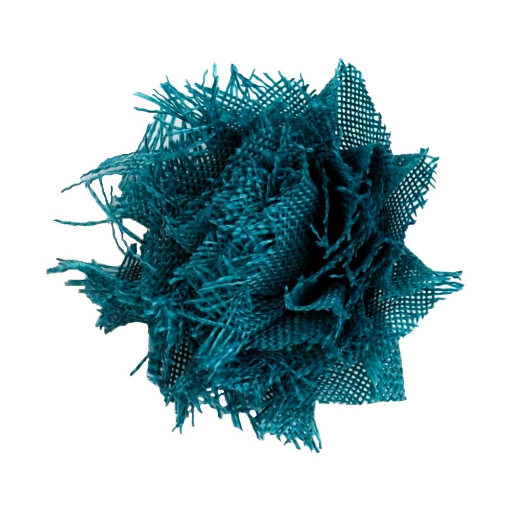 Belagio Enterprises - 4" Width Tattered Flower Clip-on Brooch (6pcs Per Order) BU-300-23 Teal