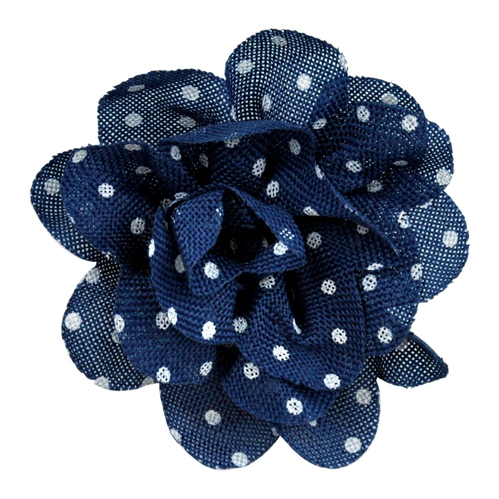 Belagio Enterprises - 5 1/2" Width Polka Dot Flower Clip-on Brooch (6pcs Per Order) - BU-302-04 Royal Blue