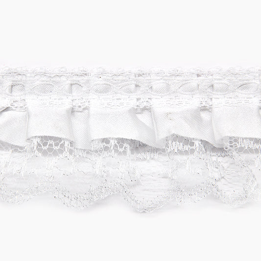 Gathered Lace with Satin Edge - 2" Width (50 YDS)-BP-200-11
