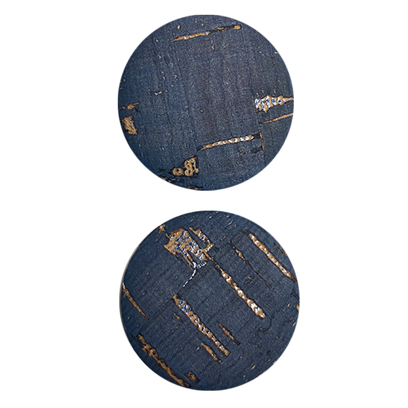 Belagio Enterprises 6pcs 1-inch Blue Cork Buttons – Decorative Natural Wood-Style Fasteners for Sewing & Crafts (2pcs per Card | 3 Cards per Order)
