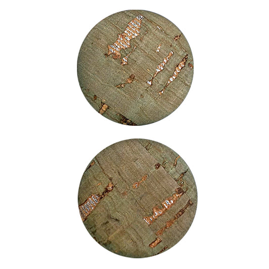 Belagio Enterprises 6pcs 1-inch Green Cork Buttons – Decorative Natural Wood-Style Fasteners for Sewing & Crafts (2pcs per Card | 3 Cards per Order)