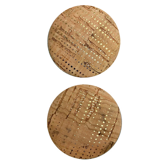 Belagio Enterprises 6pcs 1-inch Natural/Gold Cork Buttons – Decorative Natural Wood-Style Fasteners for Sewing & Crafts (2pcs per Card | 3 Cards per Order)