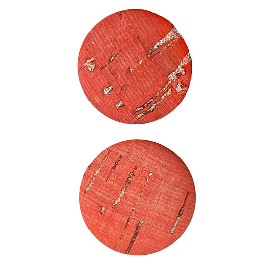 Belagio Enterprises 6pcs 1-inch Red Cork Buttons – Decorative Natural Wood-Style Fasteners for Sewing & Crafts (2pcs per Card | 3 Cards per Order)