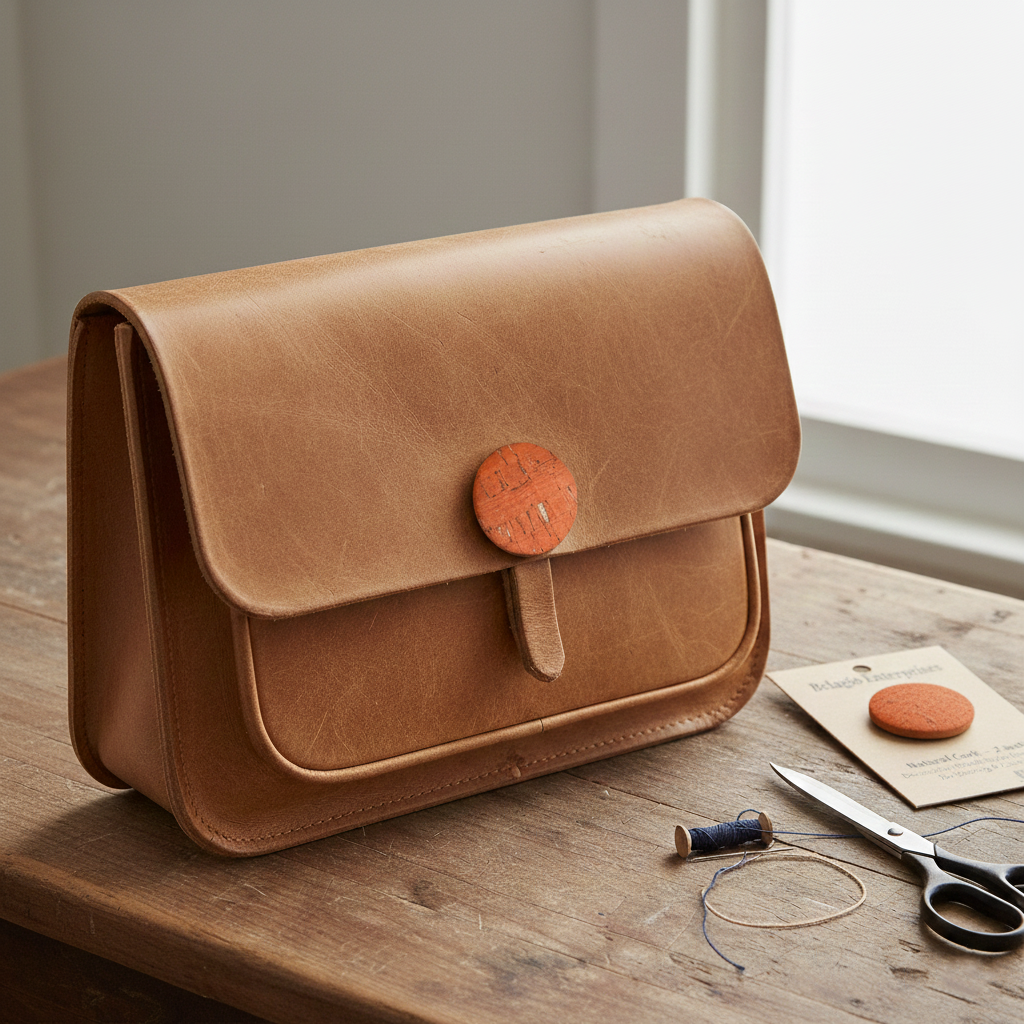 Belagio Enterprises 3pcs 2-inch Red Cork Buttons – Decorative Natural Wood-Style Fasteners for Sewing & Crafts (1pc per Card | 3 Cards per Order)