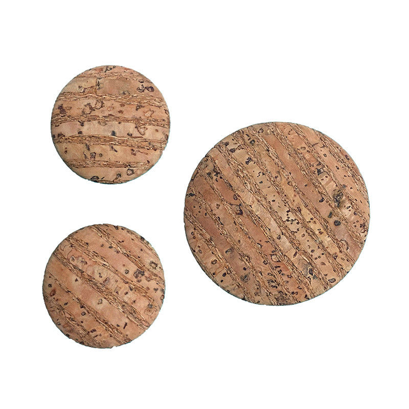Natural Cork Buttons - Small and Large - 3 Card Pack