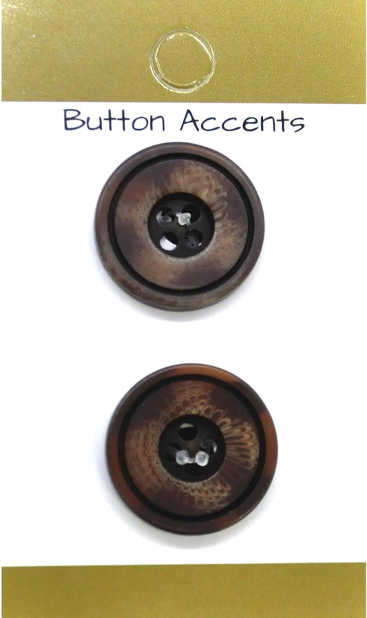 2pcs Colorfast Resin Buttons (6 Cards Per Order) | BPP-B2 Brown