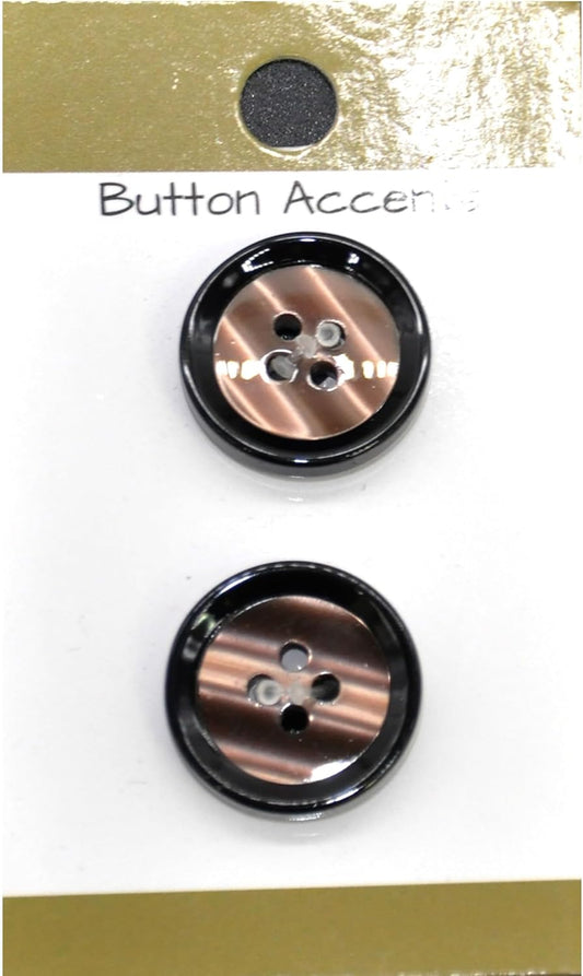 2pcs Colorfast Resin Buttons (6 Cards Per Order) | BPP-B4 Brown