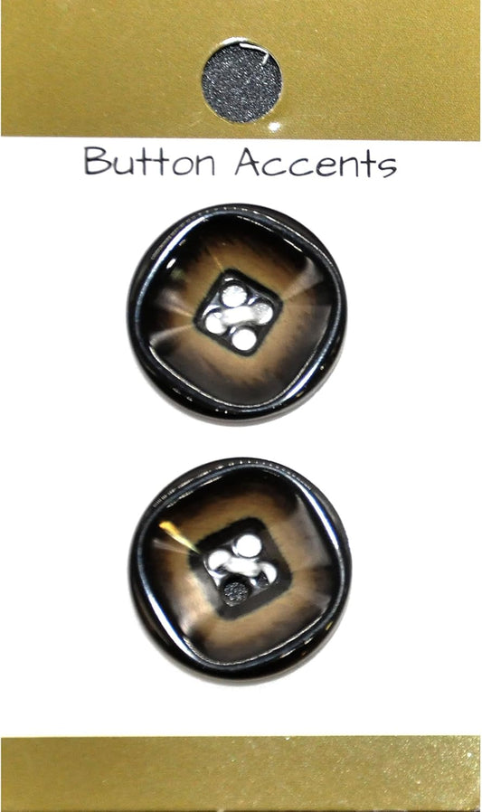 2pcs Colorfast Resin Buttons (6 Cards Per Order) | BPP-B7 Brown