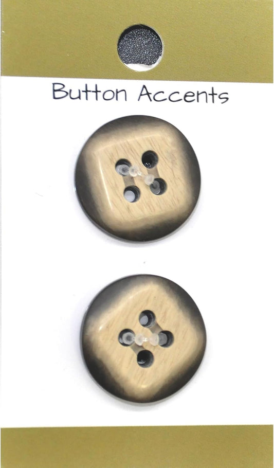 2pcs Colorfast Resin Buttons (6 Cards Per Order) | BPP-B1 Brown